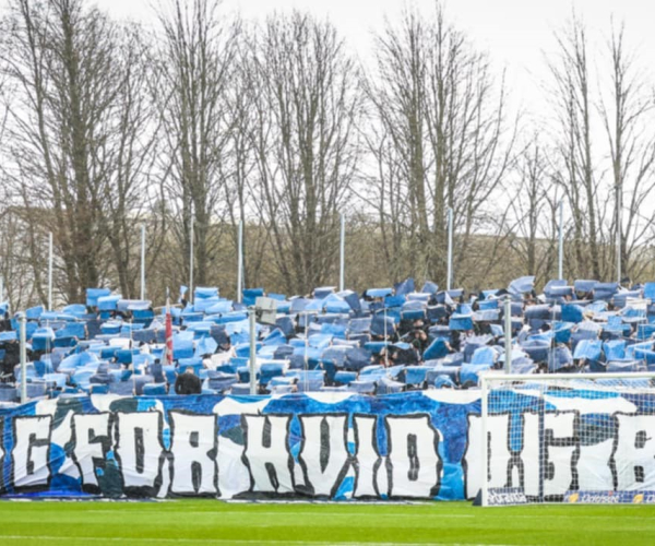 Tifo på Ceres Park Vejlby af AGF fansene.