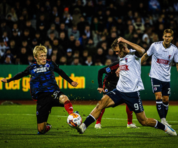 Patrick Mortensen i kamp mod FCK.