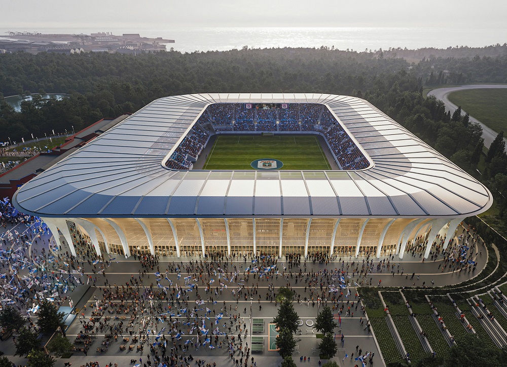 Aarhus Stadion som det kommer til at se ud i 2026.