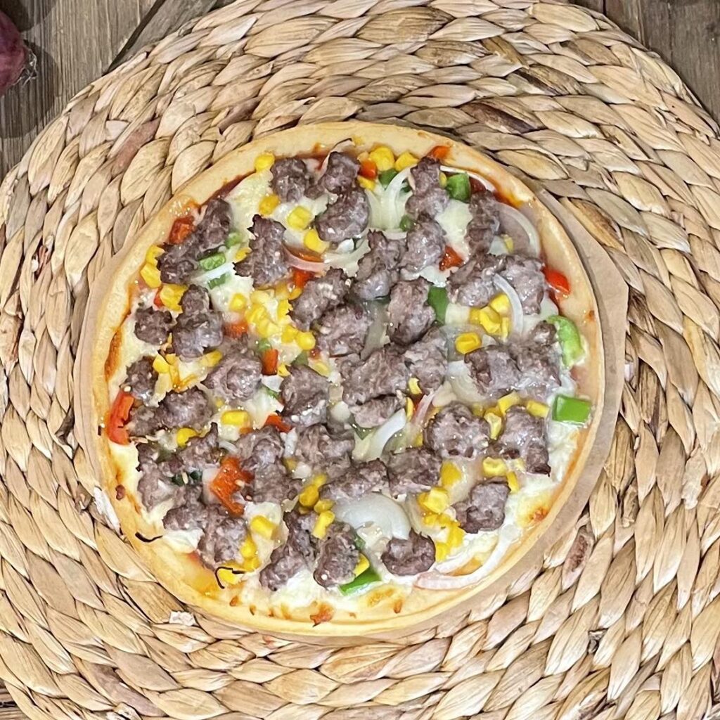 Mackies Pizza med oksekød.