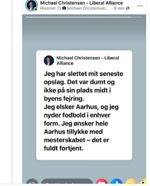 Michael Christensen undskylder sit FB-opslag.